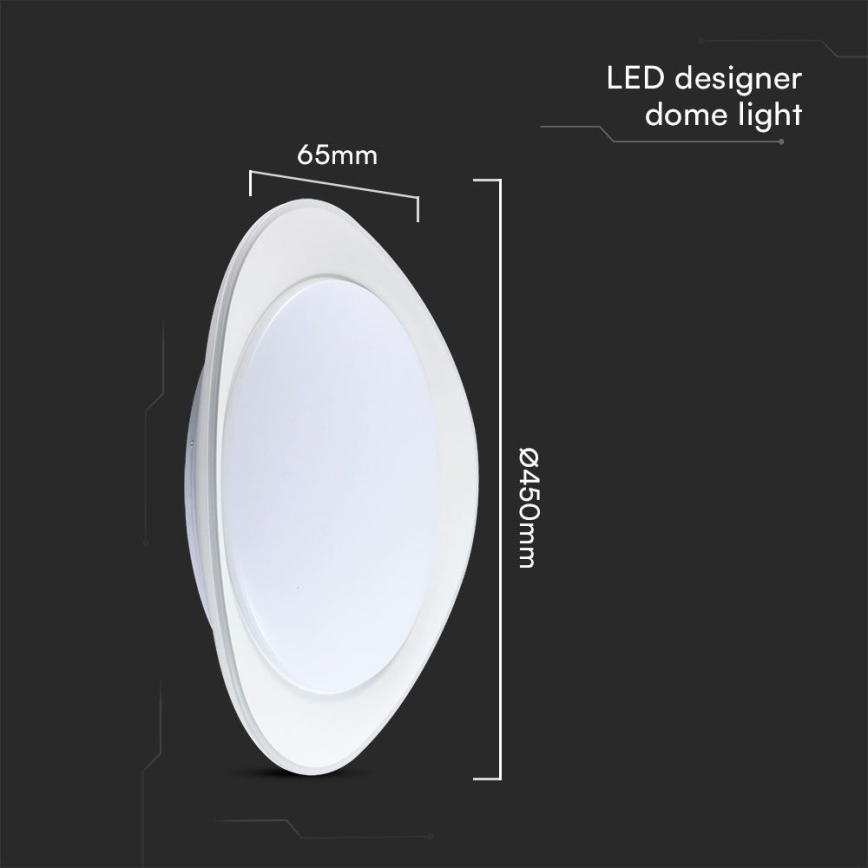 LED loftlampe dæmpbar LED/40W/230V 3000-6500K 45 cm hvid + fjernbetjening
