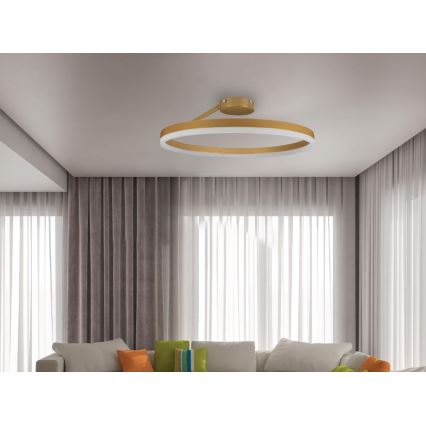 LED loftlampe dæmpbar LED/40W/230V 3000-6500K guldfarvet + fjernbetjening