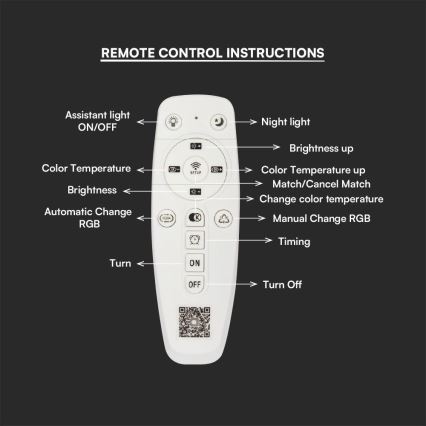 LED loftlampe dæmpbar LED/45W/230V 3000-6500K + fjernbetjening