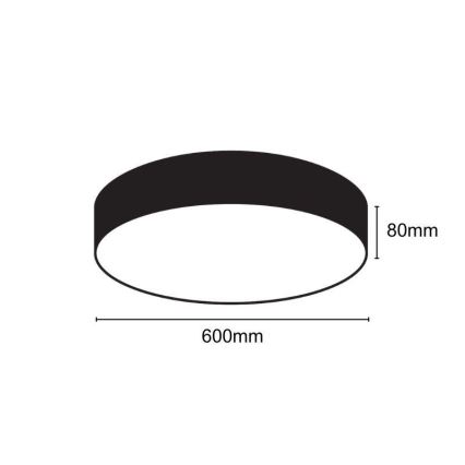 LED loftlampe dæmpbar LED/50W/230V 3000-6500K sort + fjernbetjening
