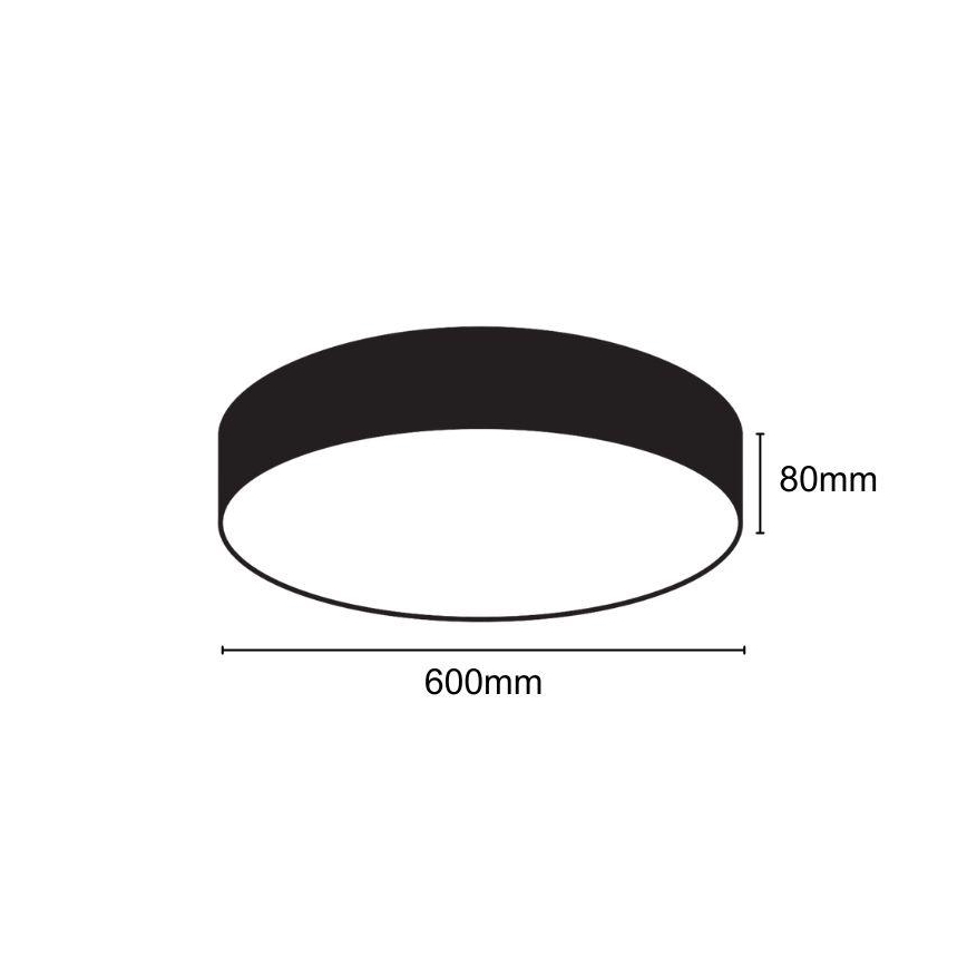 LED loftlampe dæmpbar LED/50W/230V 3000-6500K sort + fjernbetjening