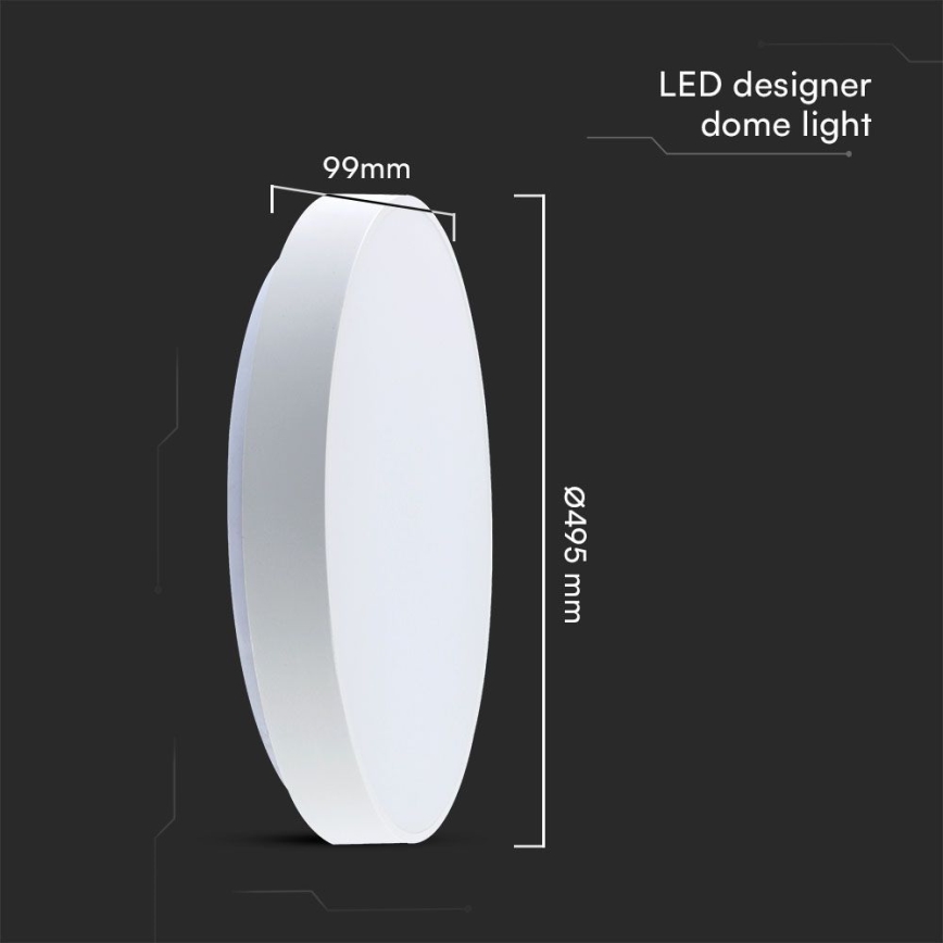 LED loftlampe dæmpbar LED/60W/230V 3000-6500K 49,5 cm hvid + fjernbetjening