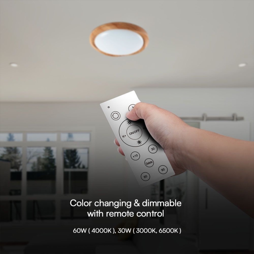 LED loftlampe dæmpbar LED/60W/230V 3000-6500K + fjernbetjening