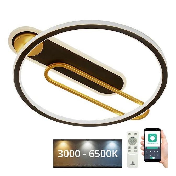 LED loftlampe dæmpbar LED/60W/230V 3000-6500K sort + fjernbetjening