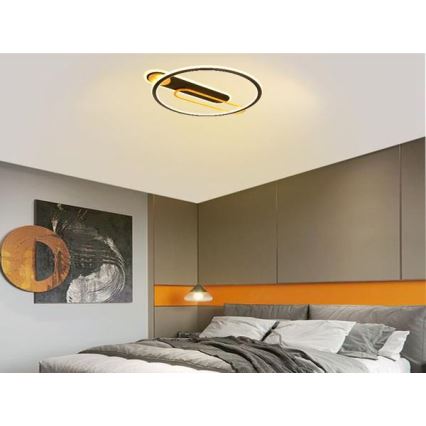 LED loftlampe dæmpbar LED/60W/230V 3000-6500K sort + fjernbetjening