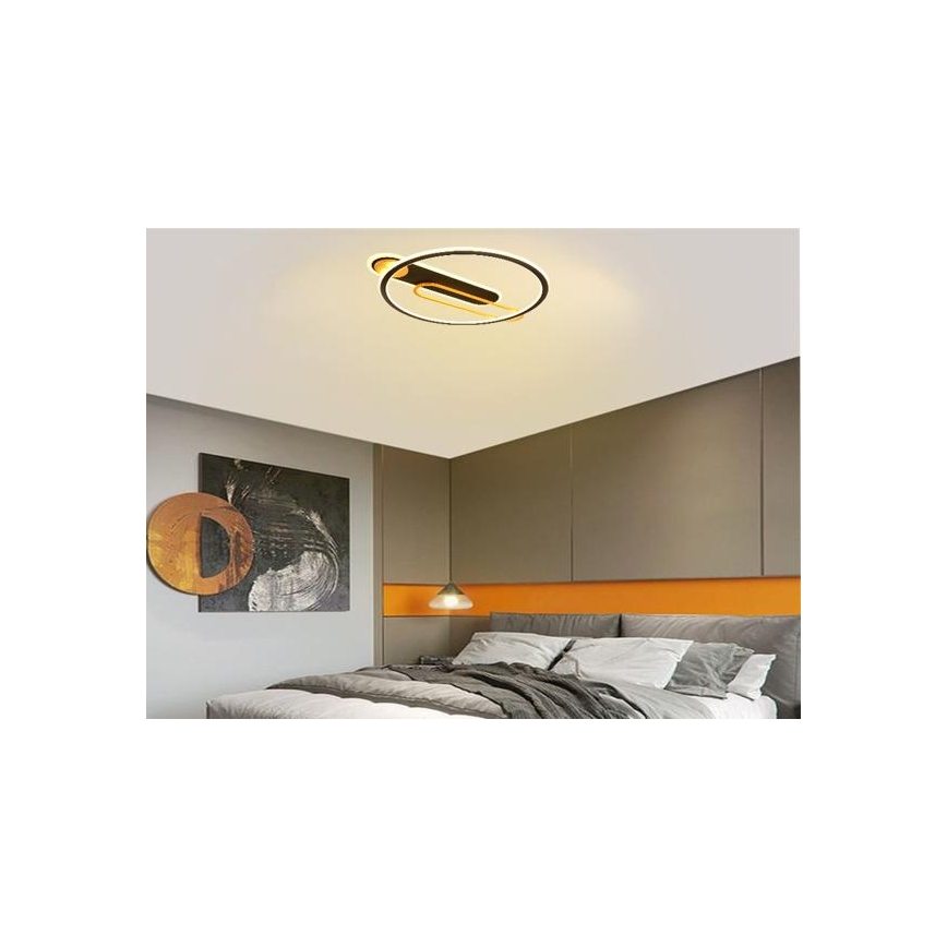 LED loftlampe dæmpbar LED/60W/230V 3000-6500K sort + fjernbetjening