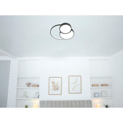 LED loftlampe dæmpbar LED/60W/230V 3000-6500K sort + fjernbetjening