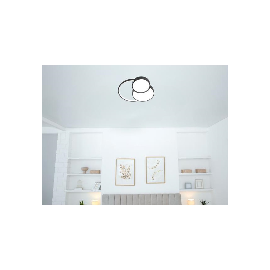 LED loftlampe dæmpbar LED/60W/230V 3000-6500K sort + fjernbetjening