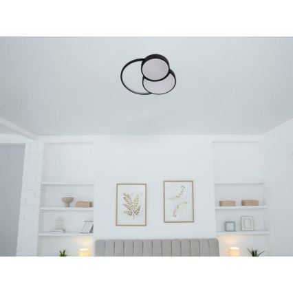LED loftlampe dæmpbar LED/60W/230V 3000-6500K sort + fjernbetjening