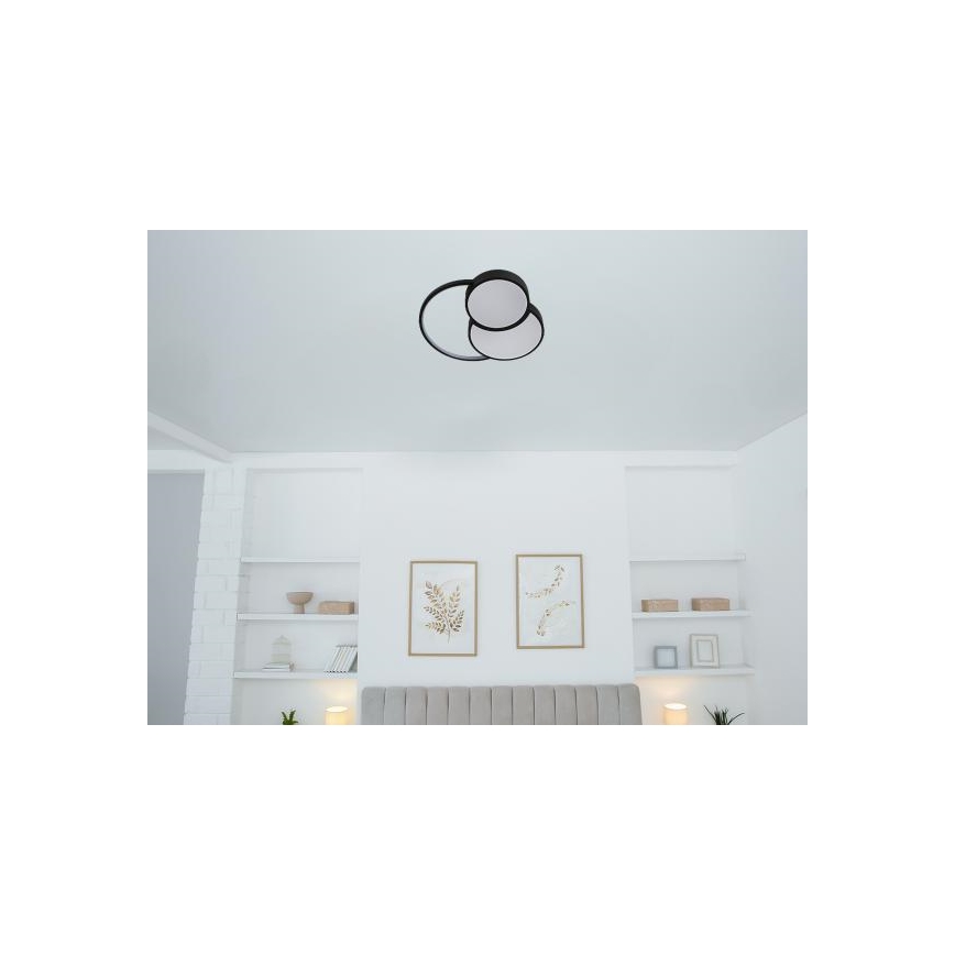LED loftlampe dæmpbar LED/60W/230V 3000-6500K sort + fjernbetjening