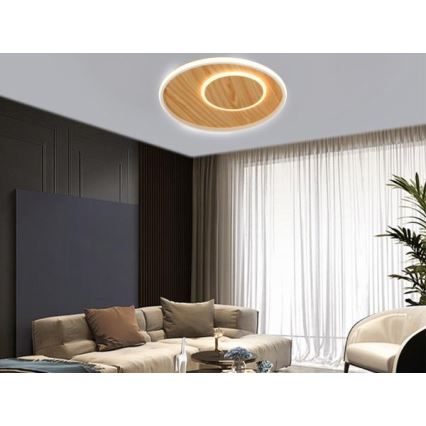 LED loftlampe dæmpbar LED/65W/230V 3000-6500K brun + fjernbetjening