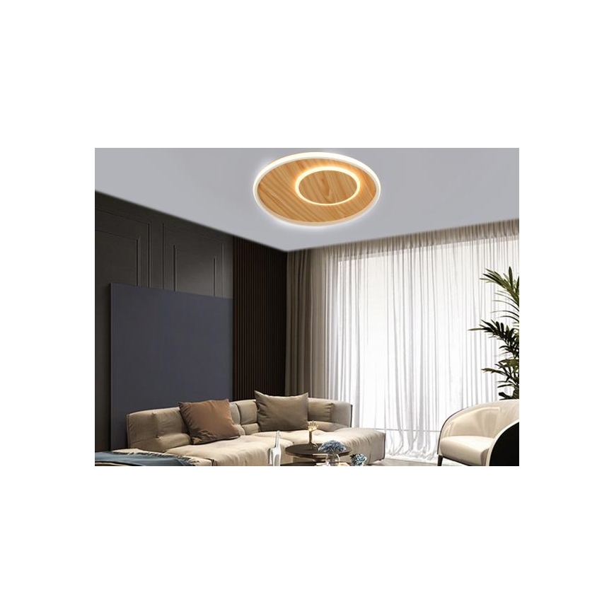 LED loftlampe dæmpbar LED/65W/230V 3000-6500K brun + fjernbetjening