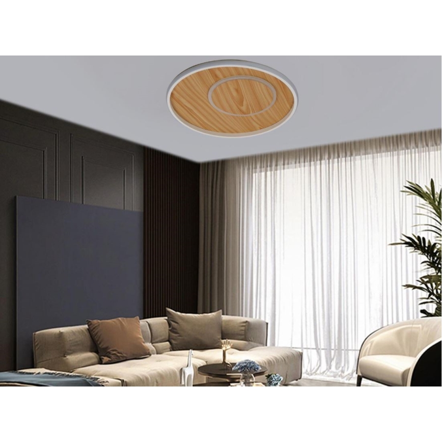 LED loftlampe dæmpbar LED/65W/230V 3000-6500K brun + fjernbetjening