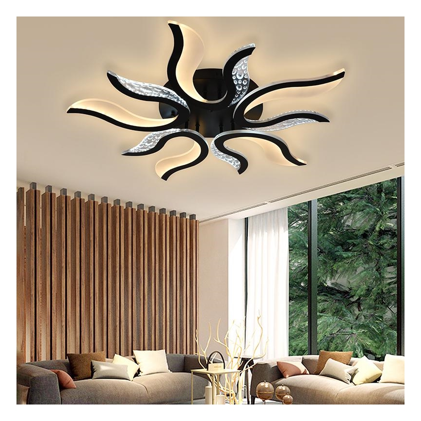 LED loftlampe dæmpbar LED/65W/230V 3000-6500K sort + fjernbetjening