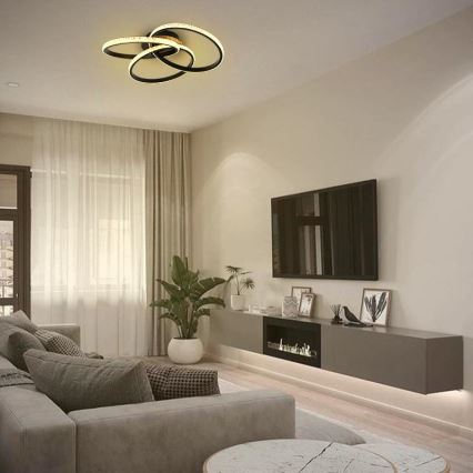 LED loftlampe dæmpbar LED/70W/230V 3000-6500K sort + fjernbetjening
