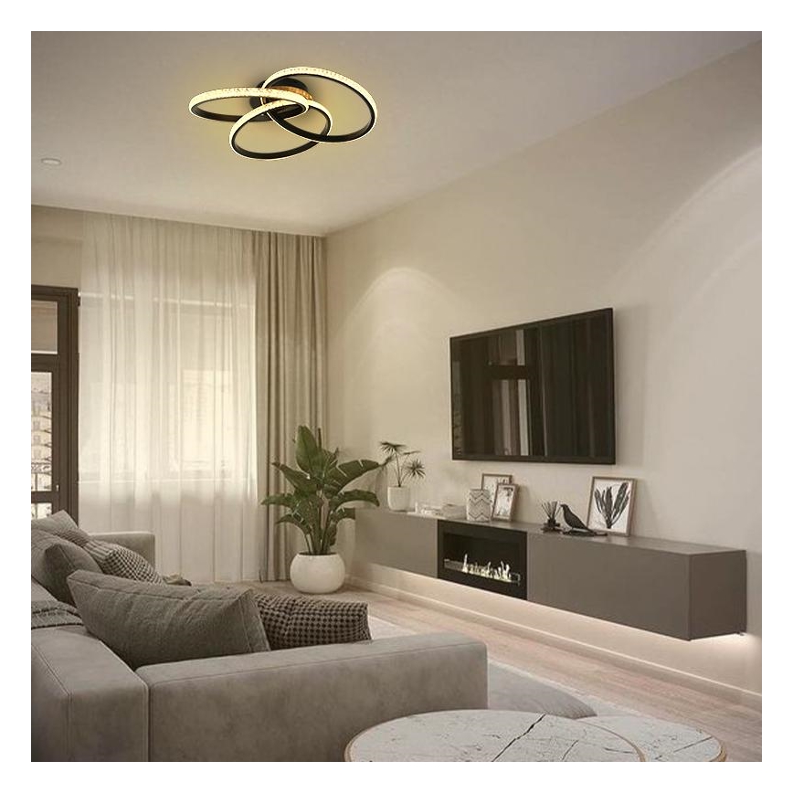 LED loftlampe dæmpbar LED/70W/230V 3000-6500K sort + fjernbetjening