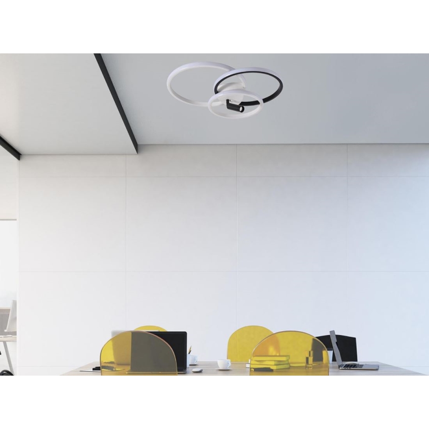 LED loftlampe dæmpbar LED/70W/230V 3000-6500K hvid/sort + fjernbetjening