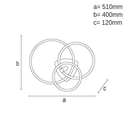 LED loftlampe dæmpbar LED/70W/230V 3000-6500K hvid/sort + fjernbetjening