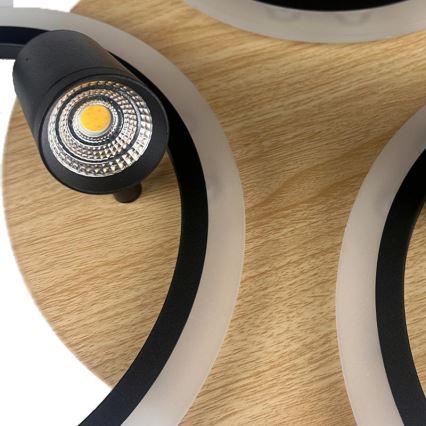 LED loftlampe dæmpbar LED/70W/230V 3000-6500K sort/brun + fjernbetjening