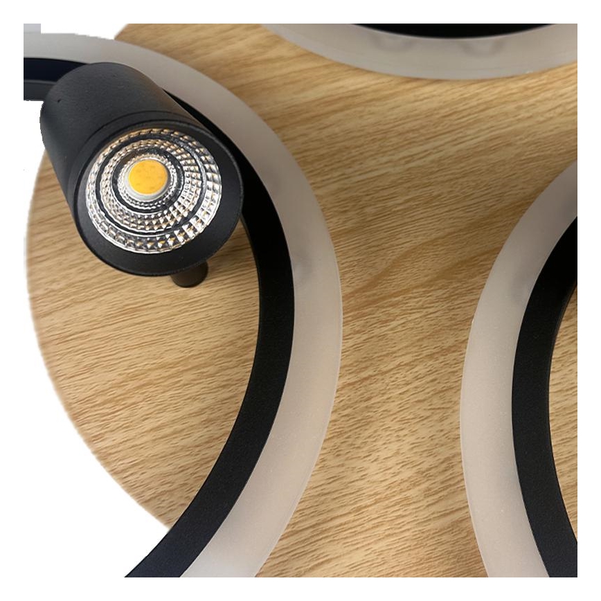 LED loftlampe dæmpbar LED/70W/230V 3000-6500K sort/brun + fjernbetjening