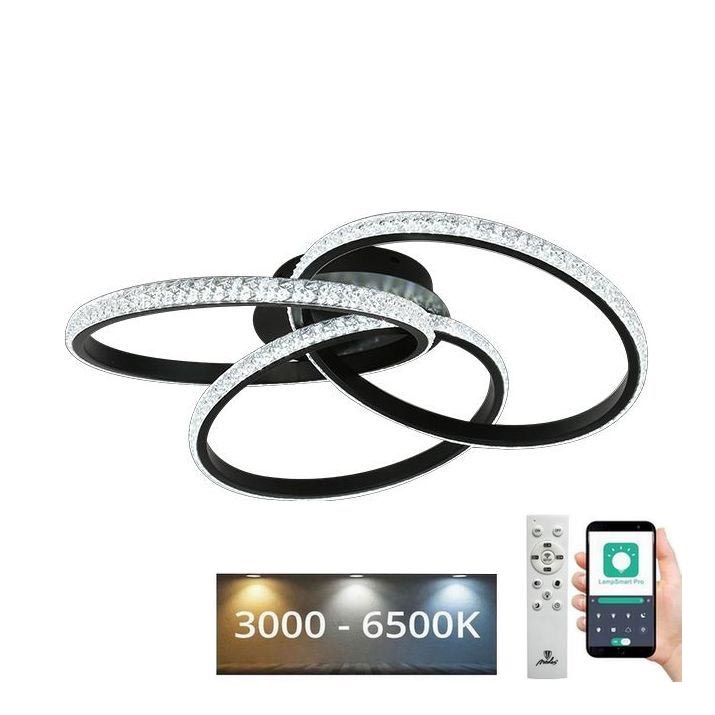 LED loftlampe dæmpbar LED/70W/230V 3000-6500K sort + fjernbetjening