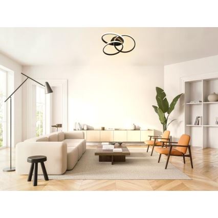 LED loftlampe dæmpbar LED/70W/230V 3000-6500K sort + fjernbetjening