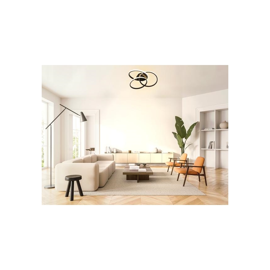 LED loftlampe dæmpbar LED/70W/230V 3000-6500K sort + fjernbetjening