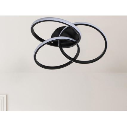 LED loftlampe dæmpbar LED/70W/230V 3000-6500K sort + fjernbetjening