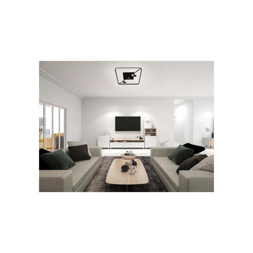 LED loftlampe dæmpbar LED/70W/230V 3000-6500K sort + fjernbetjening