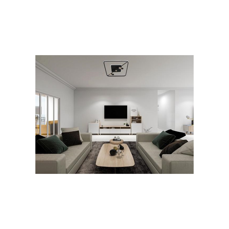 LED loftlampe dæmpbar LED/70W/230V 3000-6500K sort + fjernbetjening