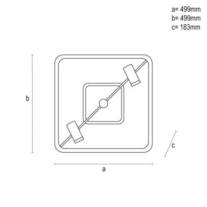 LED loftlampe dæmpbar LED/70W/230V 3000-6500K sort + fjernbetjening