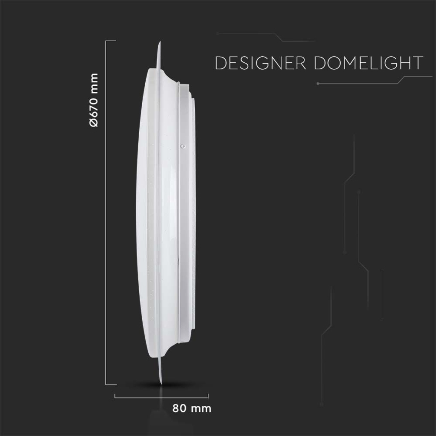 LED loftlampe dæmpbar LED/72W/230V 3000-6500K diameter 67 cm hvid + fjernbetjening