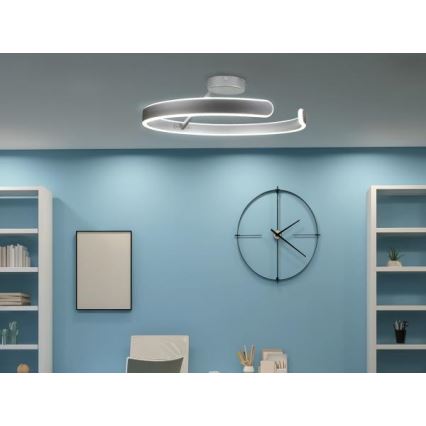 LED loftlampe dæmpbar LED/72W/230V 3000-6500K mat krom + fjernbetjening