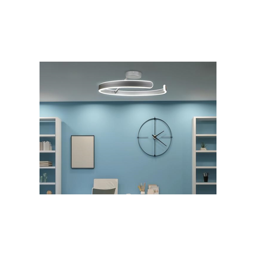 LED loftlampe dæmpbar LED/72W/230V 3000-6500K mat krom + fjernbetjening