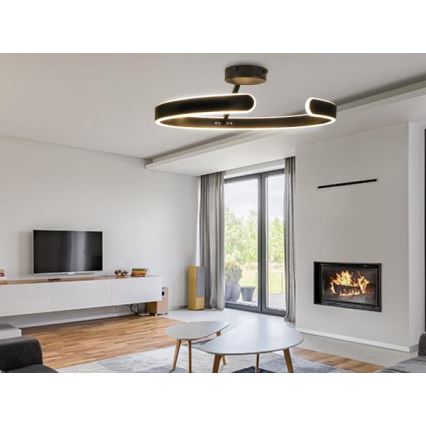 LED loftlampe dæmpbar LED/72W/230V 3000-6500K sort + fjernbetjening