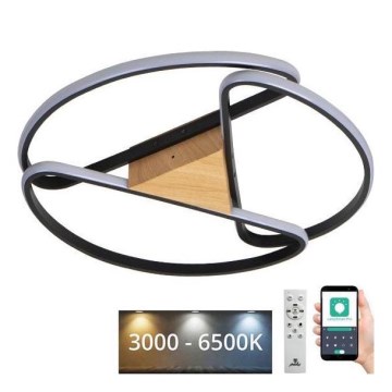 LED loftlampe dæmpbar LED/75W/230V 3000-6500K brun/sort + fjernbetjening