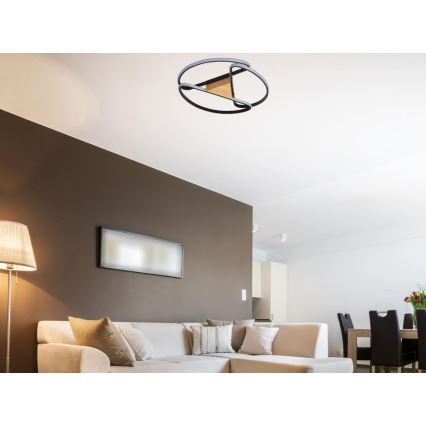 LED loftlampe dæmpbar LED/75W/230V 3000-6500K brun/sort + fjernbetjening
