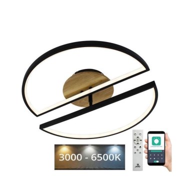 LED loftlampe dæmpbar LED/75W/230V 3000-6500K bøg + fjernbetjening