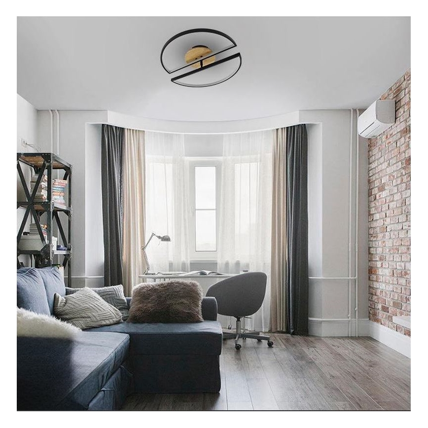 LED loftlampe dæmpbar LED/75W/230V 3000-6500K bøg + fjernbetjening