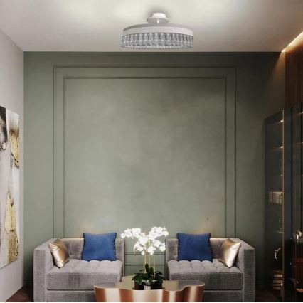 LED Dæmpbar krystal Loftlampe LED/75W/230V 3000-6500K hvid + fjernbetjening