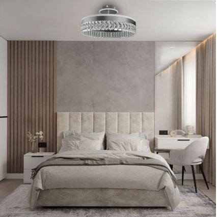 LED Overflademonteret krystallampe dæmpbar LED/75W/230V 3000-6500K mat krom + fjernbetjening