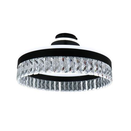 LED Dæmpbar krystal Loftlampe LED/75W/230V 3000-6500K sort + fjernbetjening