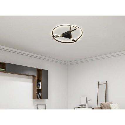 LED loftlampe dæmpbar LED/75W/230V 3000-6500K sort + fjernbetjening