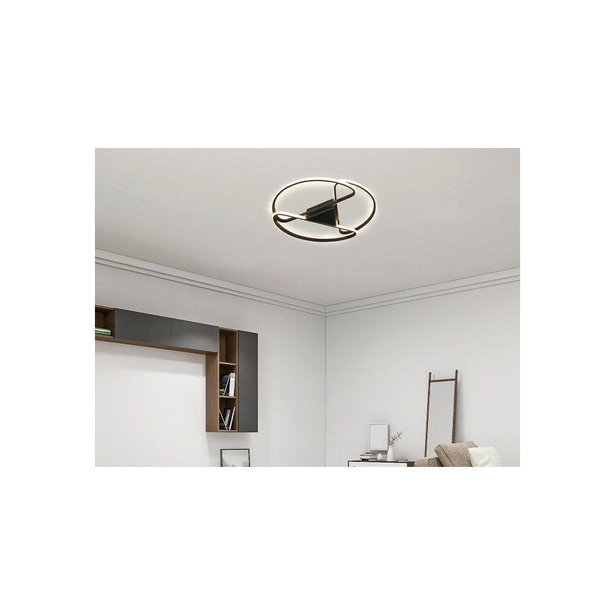 LED loftlampe dæmpbar LED/75W/230V 3000-6500K sort + fjernbetjening