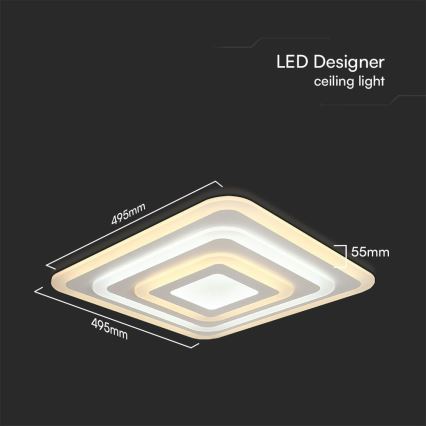 LED loftlampe dæmpbar LED/77W/230V 3000-6500K + fjernbetjening