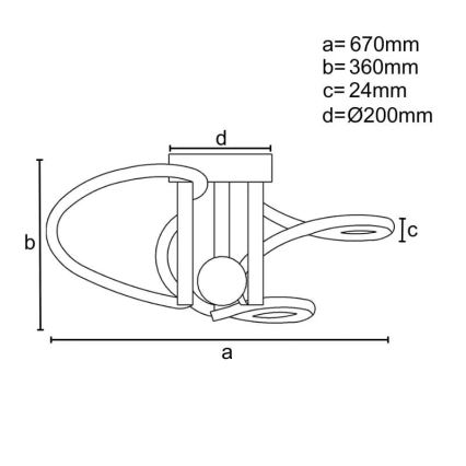 LED loftlampe dæmpbar LED/80W/230V 3000-6500K + fjernbetjening