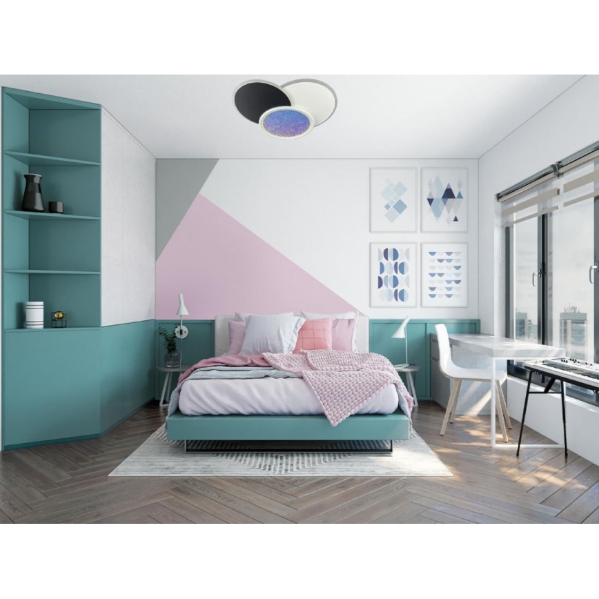 LED loftlampe dæmpbar LED/80W/230V 3000-6500K hvid + fjernbetjening