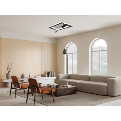 LED loftlampe dæmpbar LED/80W/230V 3000-6500K sort + fjernbetjening