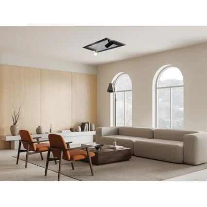 LED loftlampe dæmpbar LED/80W/230V 3000-6500K sort + fjernbetjening