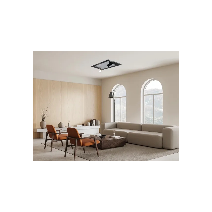 LED loftlampe dæmpbar LED/80W/230V 3000-6500K sort + fjernbetjening